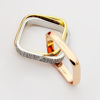 CAR60 Cater Classic Three Color Three Circle Ring 18K gold plated ring for lover gift jewelry