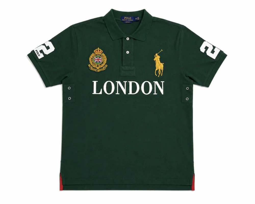 PPC1  Summer American city short sleeved top popular polo shirt men's lapel embroidered casual plus size