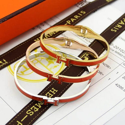 HB49 high quality 316L steel bracelet for women 18K gold plated jewelry H bangle